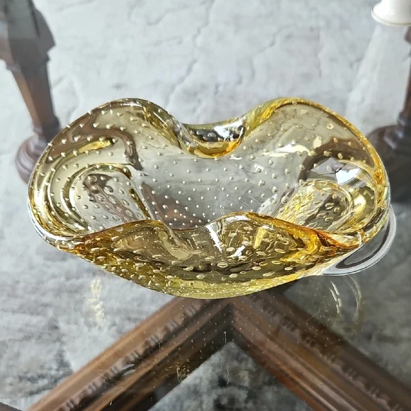 Art Glass Bowl - Luminous Gold - Vintage - Picture 2 of 12